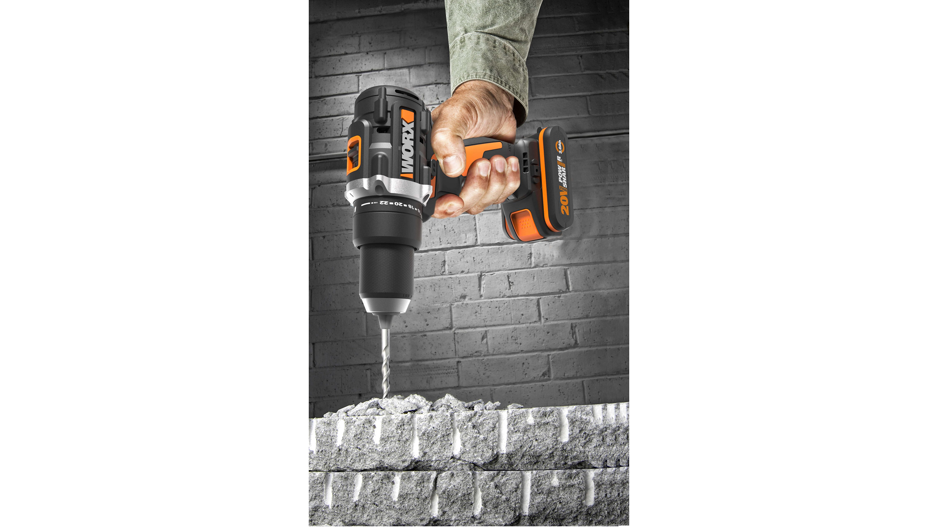 Trapano avvitatore con percussione brushless Worx s/batteria e caricabatteria WX352.9